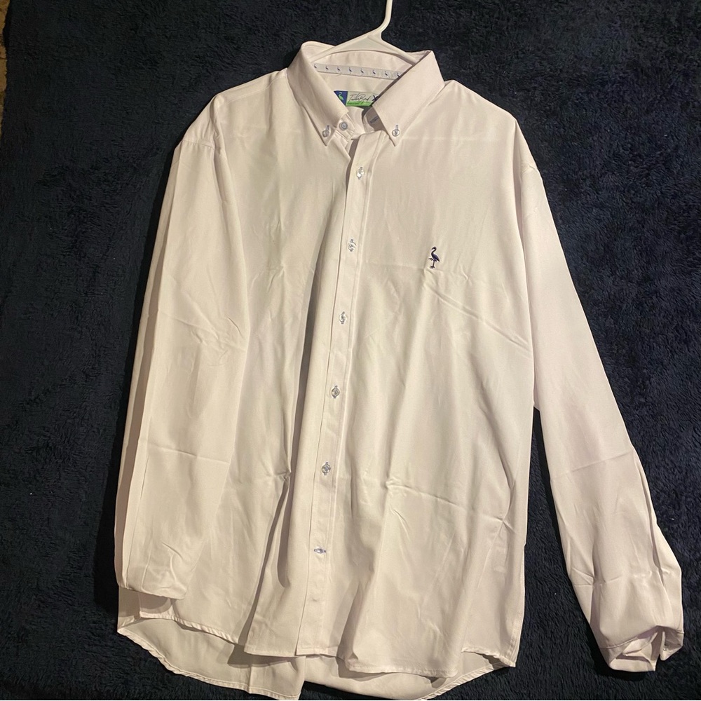 Tailorbyrd Men's White Button Down Performance Dress Shirt